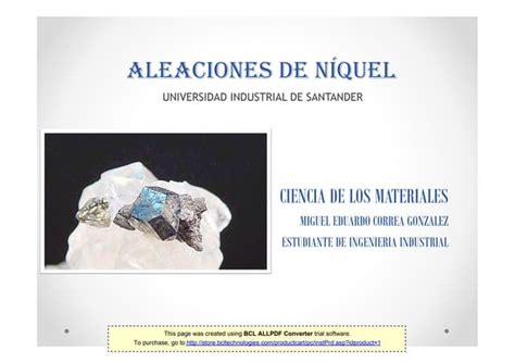 El Niquel Y Sus Aleaciones .